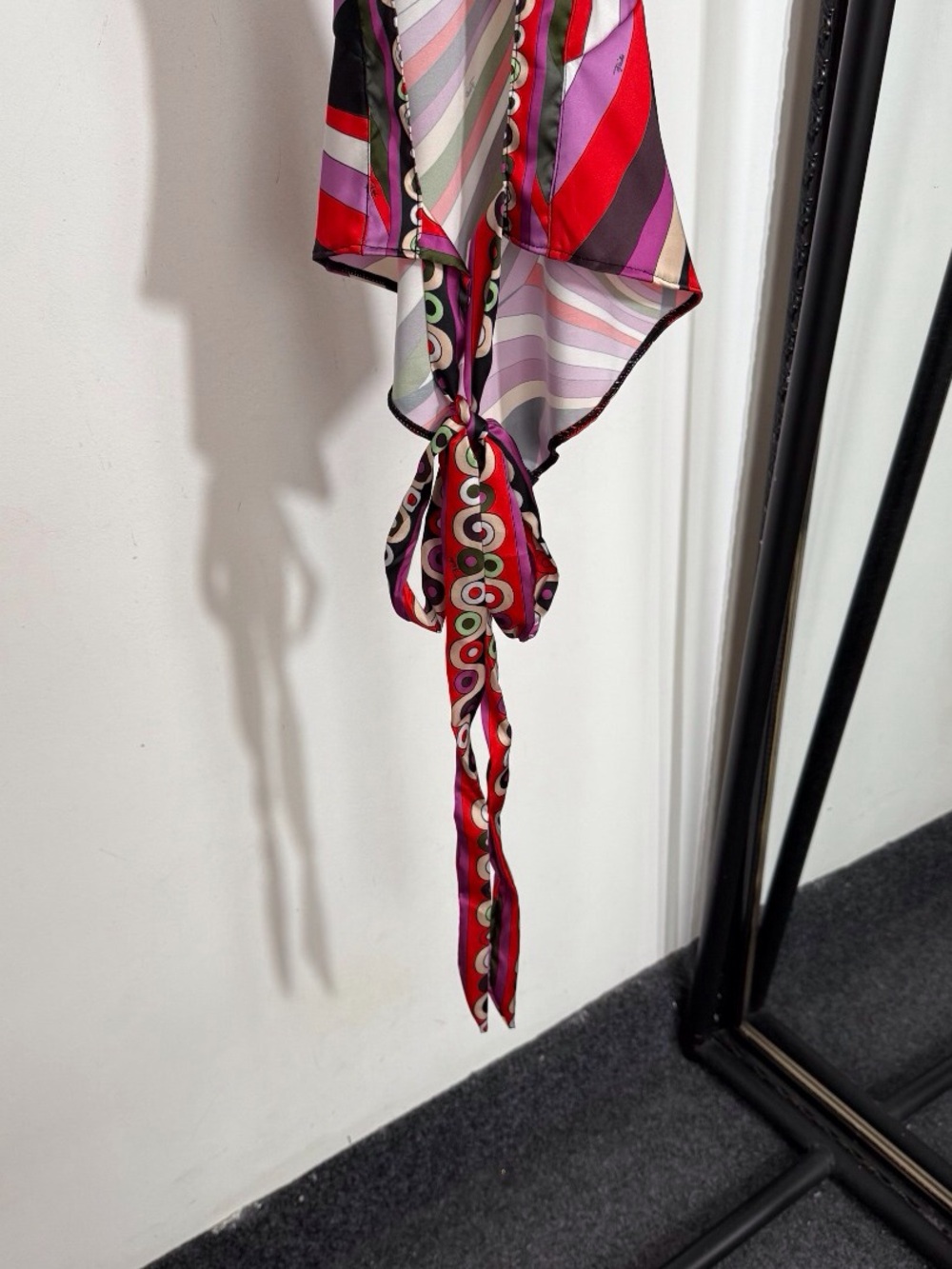 Emilio Pucci Multicolor Striped Halter Silk Scarf Top - Picture 7 of 8